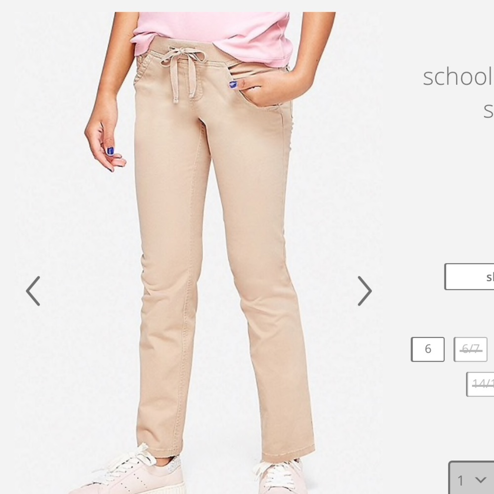 Justice Big Girl Uniform Pants